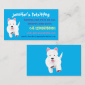 Schattig wit west highland terrier cartoon visitekaartje (Voorkant / Achterkant)