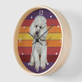 Schattig Witte Dog Retro Sunset (Hoek)