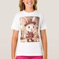 Schattig Witte Konijn Wonderland Whimsische Tijdsb