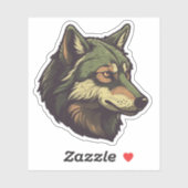 Schattig Wolf Geweldige Wild Dierenhoofd Sticker (Vel)