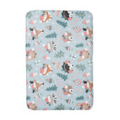 Schattig Woodland Christmas Animal Faces Pattern Badmat (Voorkant Verticaal)