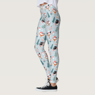 Schattig Woodland Christmas Animal Faces Pattern Leggings