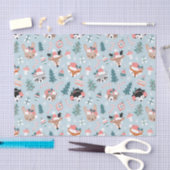 Schattig Woodland Christmas Animal Faces Pattern Tissuepapier (Craft)