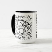 Schattig Woord Kunst Sneeuwman Mok (Voorkant links)