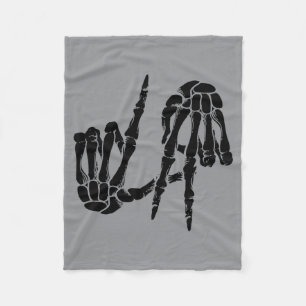 Schattig Y Los Angeles Handgebaar Skelet La Cadeau Fleece Deken