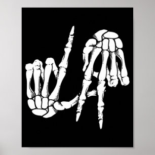Schattig Y Los Angeles Handgebaar Skelet La Cadeau Poster