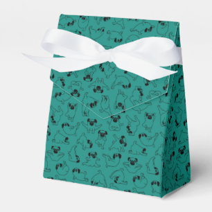 schattig yoga huisdier hond motief turquoise achte bedankdoosjes