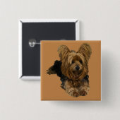 Schattig Yorkshire Terrier Pin Button (Voorkant /achterkant)