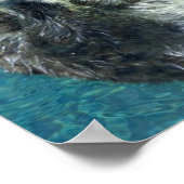 Schattig Zee Otter Cute Blue Water Poster (Hoek)