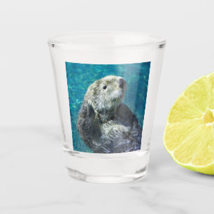 Schattig Zee Otter Cute Blue Water Shot Glas