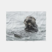 Schattig Zee Otter Fleece Deken (Voorkant (Horizontaal))
