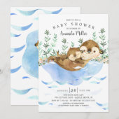 Schattig Zee Otter Neutraal Baby shower Kaart (Voorkant / Achterkant)