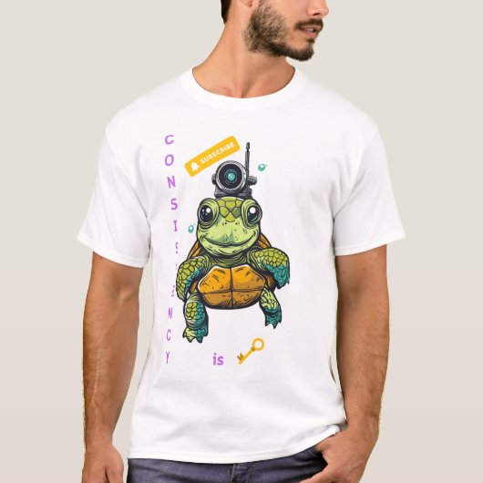 Schattig Zee Turtle T-Shirt voor Content Creators (Voorkant)