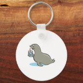 schattig zegel met drink sleutelhanger (Voorkant)