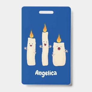 Schattig zingend kaars trio cartoon badge