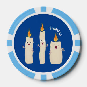 Schattig zingend kaars trio cartoon poker chips