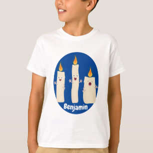 Schattig zingend kaars trio cartoon t-shirt