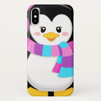 schattig zoet klein meisje pinguïn cartoon iPhone x hoesje