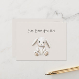 Schattig Zoete Crème Witte Konijn Mist Jou Briefkaart