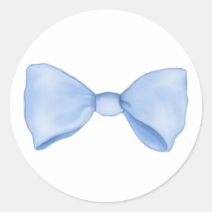 Schattig Zoete Eenvoudige Baby Blauwe Strik Ronde Sticker