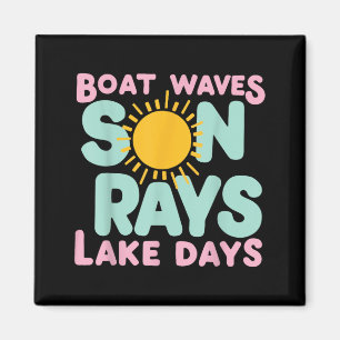 Schattig zomer meer leven strand boot golven zonne magneet