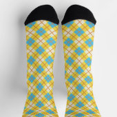 Schattig zonnig geel en blauw argylepatroon sokken (Top)