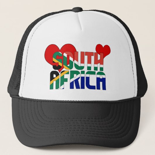 Schattig Zuid-Afrika vlag hartstikke pleister Trucker Pet (Voorkant)