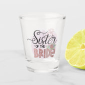 schattig zuster Bride Wedding Shot Glas (Voorkant)