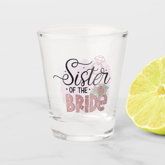 schattig zuster Bride Wedding Shot Glas (Voorkant)