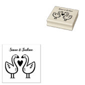 Schattig zwaan paar rubberstempel (Gestempeld)