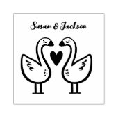 Schattig zwaan paar rubberstempel (Afrduk)