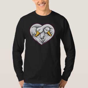 Schattig Zwanen Koppel Hart Vorm Liefde Dieren T-shirt