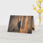 Schattig zwart Beer Vaderdag Kaart (Gele Bloem)