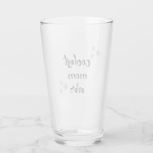 Schattig zwart en roze coolste mam ooit glas (Achterkant)