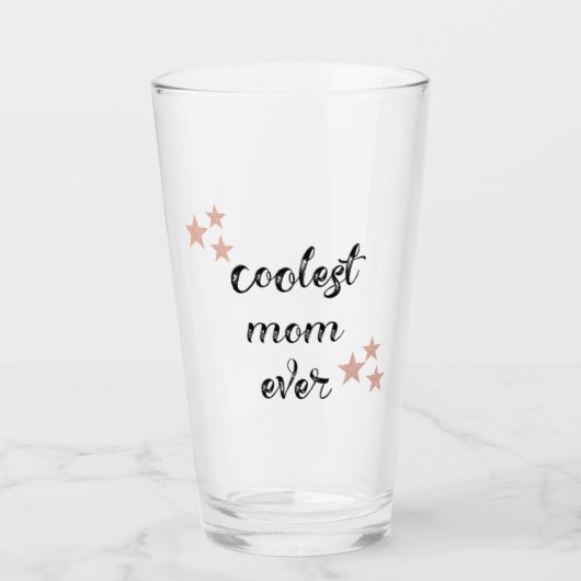 Schattig zwart en roze coolste mam ooit glas (Voorkant)