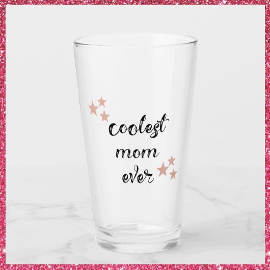 Schattig zwart en roze coolste mam ooit glas