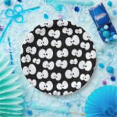 Schattig zwart en wit spooky ogen Halloween Papieren Bordje (Feest)