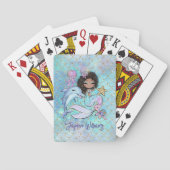 Schattig zwart haar zeemeermin aangepaste naam mei pokerkaarten (Achterkant)