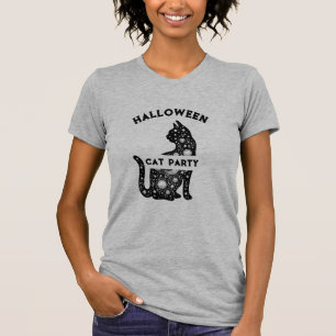 schattig zwart kat halloween party vrouw T-Shirt