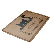 Schattig Zwart KAT Sign Huis aangepaste naam Badmat (Gekanteld)