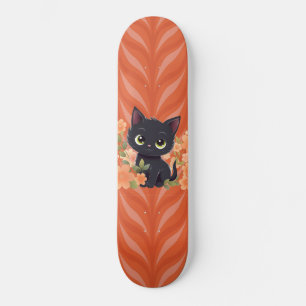 Schattig Zwart Kitten Kawaii Skateboard