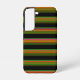 Schattig zwart kleurrijk gestreept samsung galaxy hoesje