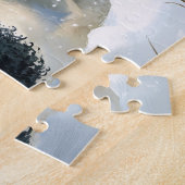 Schattig zwart lammetje met rode sjaal legpuzzel (Zijkant)