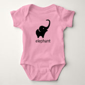 Schattig zwart olifant tekenen romper (Voorkant)