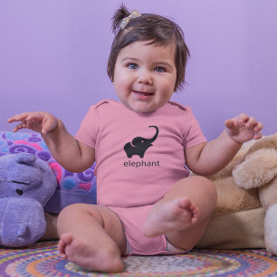 Schattig zwart olifant tekenen romper