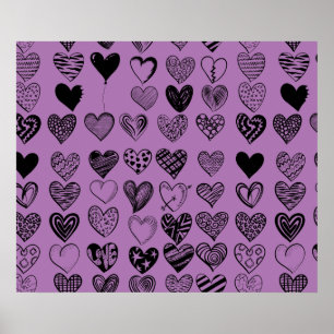 Schattig zwart Poster voor krabbeltrekken