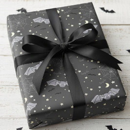 Schattig Zwart Spooky Schattige Girly Bats Hallowe Cadeaupapier