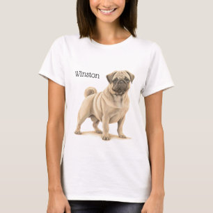 SCHATTIG ZWART & TAN PUG DOG T-SHIRT