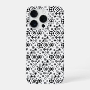 Schattig zwart wit arabesk decoratief patroon iPhone 16 pro hoesje