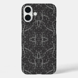 Schattig zwart-wit boompatroon iPhone 16 plus hoesje